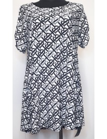 ANTOM ELASTCKÁ POHODLNÁ BIELA  tenká -letná TUNIKA - PRE MOLETKY - S PISMENKAMI - S VRECKAMI / KRÁTKY RUKÁV - L/3XL
